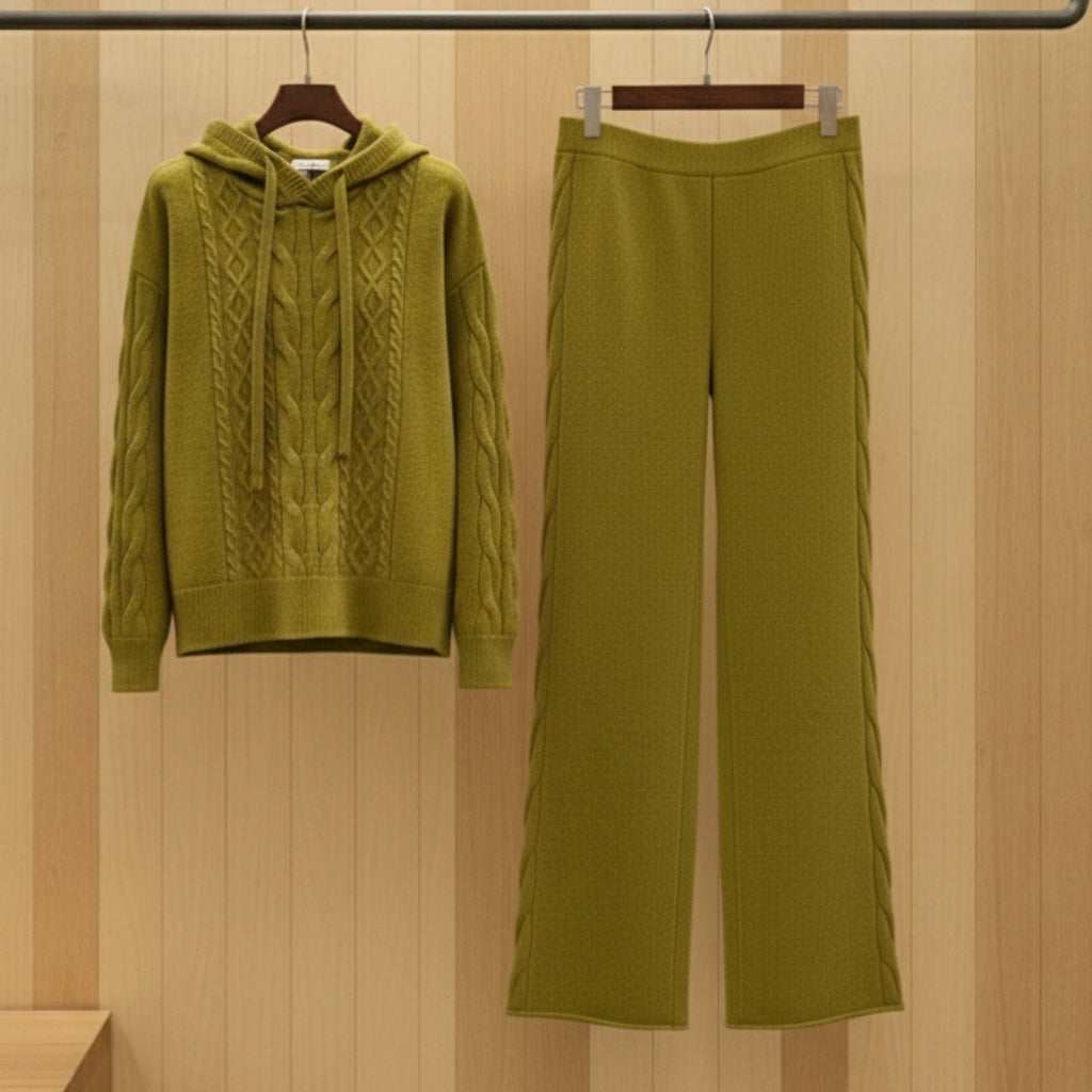 Winter Co-ord Sets for Women : Cozy Chic |Olive Green | WCS-09