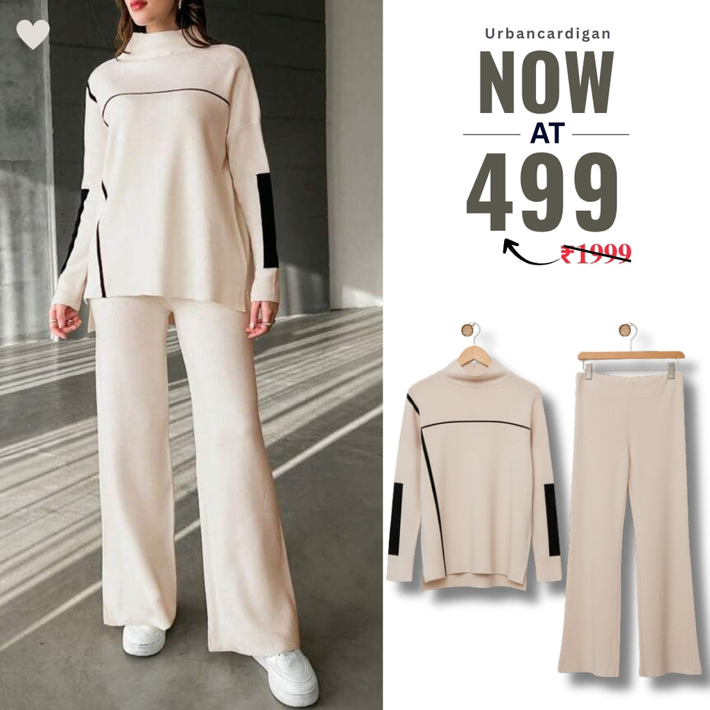 Winter Co-ord Sets for Women : Cozy Chic | Off White | WCS-12