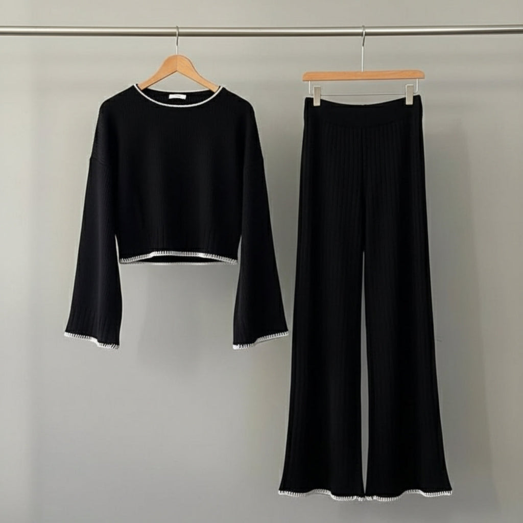 Winter Co-ord Sets for Women : Cozy Chic | Black | WCS-14