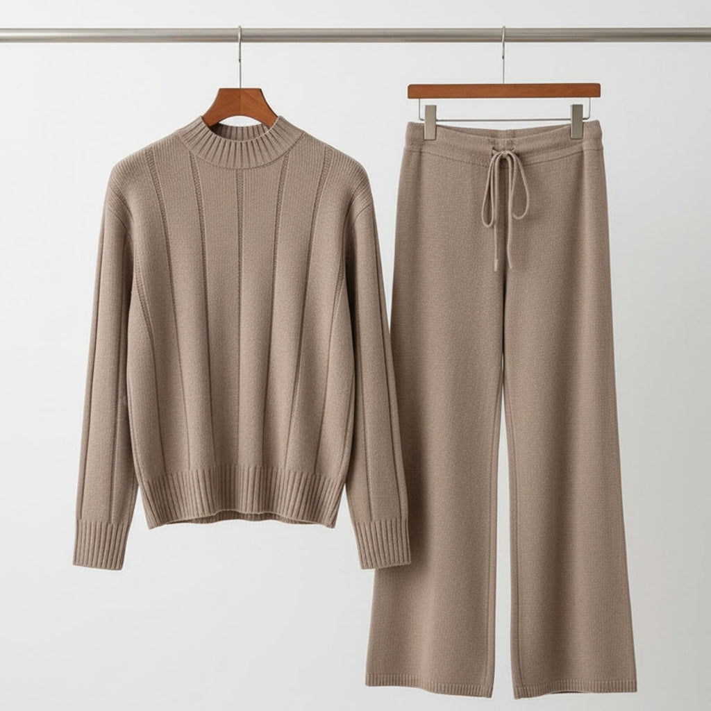 Winter Co-ord Sets for Women : Cozy Chic | Warm Light Brown | WCS-15