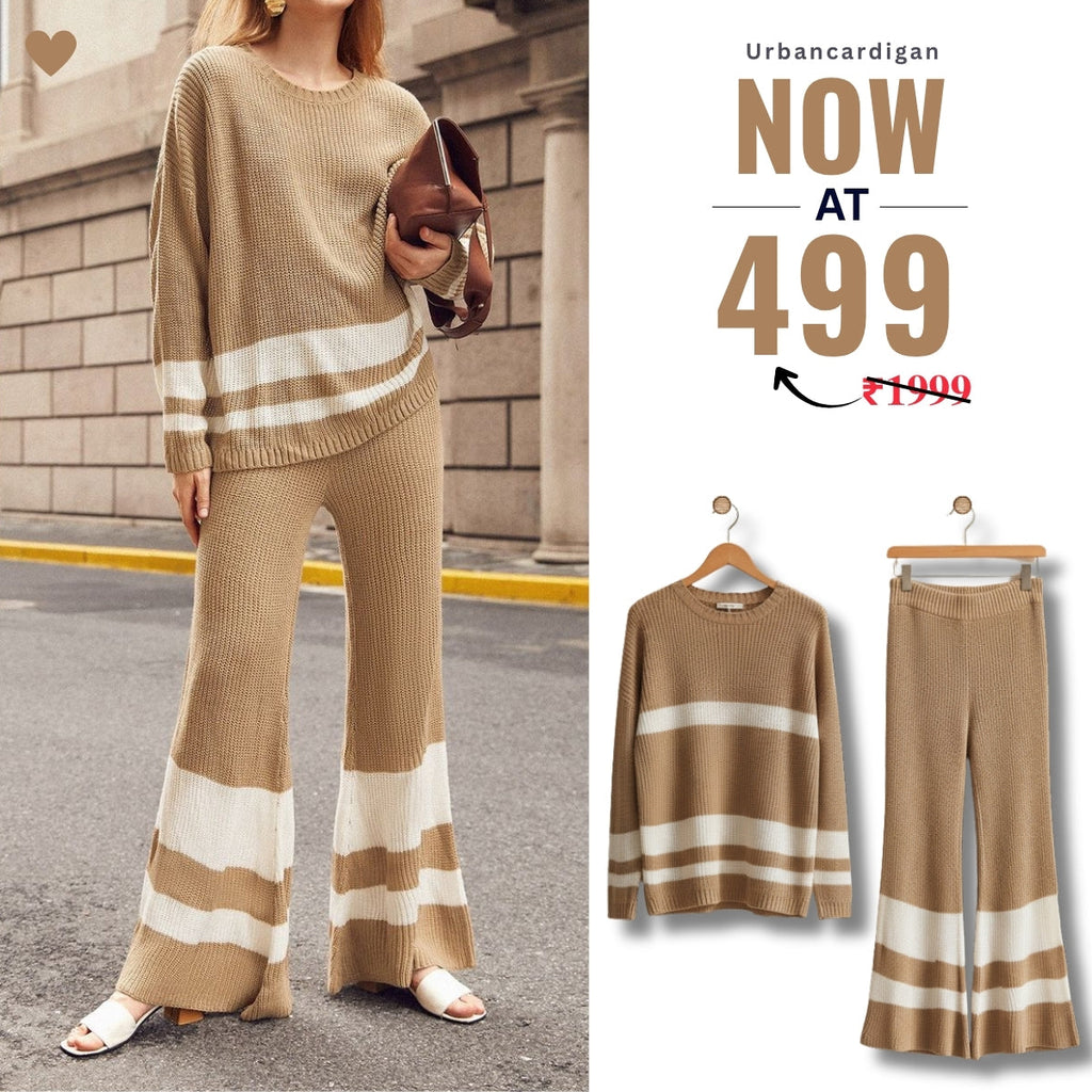 Winter Co-ord Sets for Women : Cozy Chic | Light Brown | WCS-19