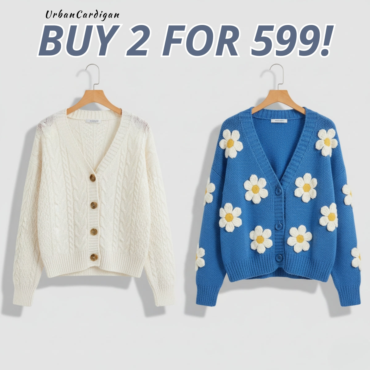 2 Pack Winter Cardigan Set – Lightweight & Warm |CR-12